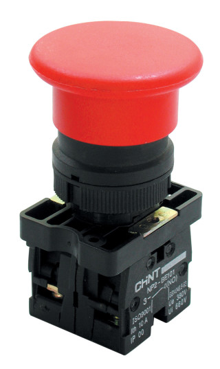 Кнопка управления NP2-BW3465 1НО+1НЗ красная AC/DC230В(LED) IP40