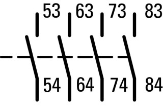Блок вспомогательных контактов 4 полюса, 4НО, пружинные Зажимы