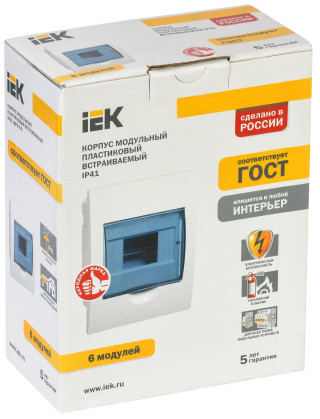 KREPTA 3 Корпус пластиковый ЩРН-П-6 IP41 белый IEK