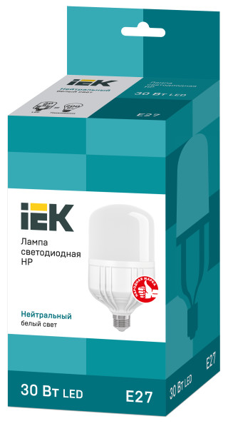 Лампа светодиодная HP 30Вт 230В 4000К E27 IEK