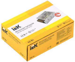 Драйвер LED ИПСН-PRO 40Вт 12В блок-клеммы IP20 IEK