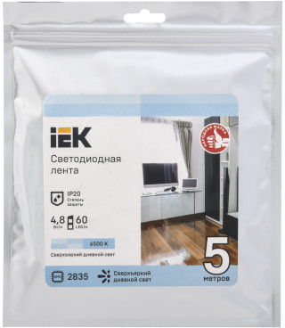 Лента светодиодная 5м LSR-2835W60-4,8-IP20-12В IEK