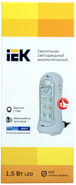 Светильник светодиодный аккумуляторный ДБА 3924 3ч 1,5Вт IEK