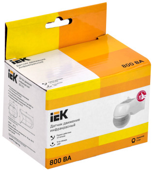 Датчик движения ДД-016 800Вт 180град 12м IP44 белый IEK