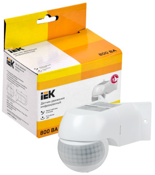 Датчик движения ДД-016 800Вт 180град 12м IP44 белый IEK