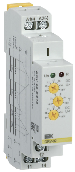 Реле контроля напряжения ORV 1 фаза 12В DC IEK