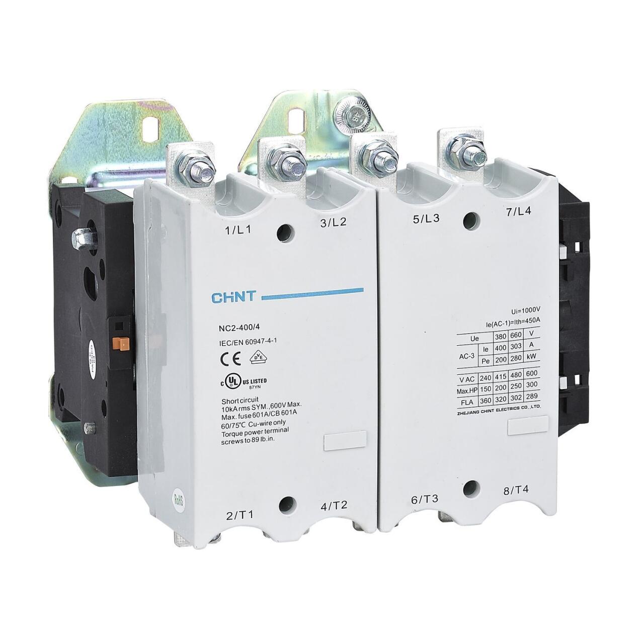 236206 Контактор NC2-400/4 400A 230В/АС3 50Гц (R)(CHINT)