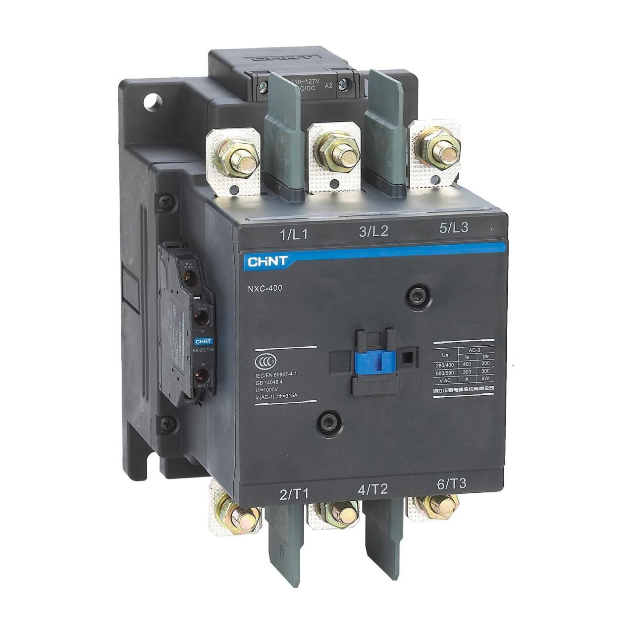 836547 Контактор NXC-400 400A AC/DC 380В-415V/АС3 2НО+2НЗ 50Гц (R)(CHINT)