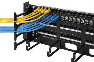 Коммутационная панель 19” моноблочная, категория 6, UTP, 2U, 48 портов, черный