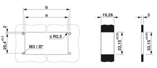 Чертеж, Размер a =43,9 мм ±0,25, Размер b=49 мм ±0,2