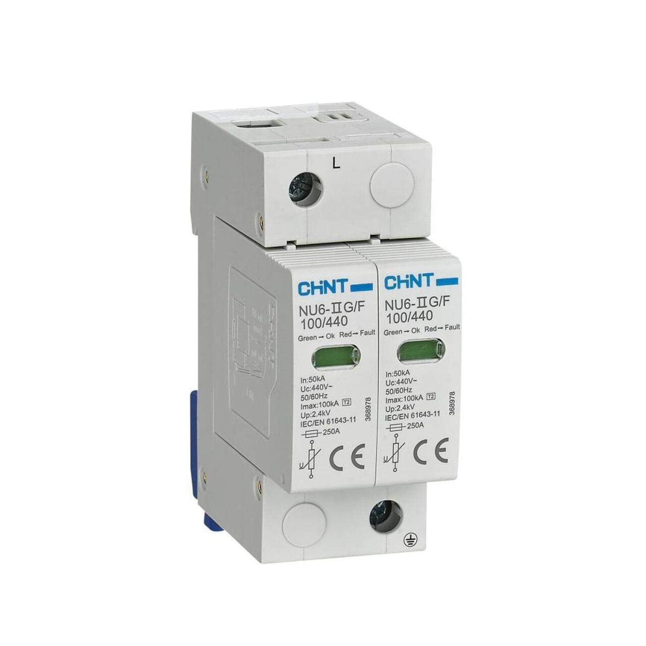 252530 Ограничитель имп. перенапр. NU6-IIG 2Р In=25kA Uc=440B Im=65kA (R)