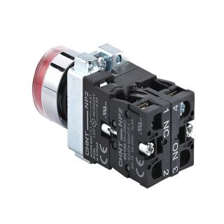 Кнопка управления NP2-BW3465 плоская, красная, 1НО+1НЗ, AC/DC230В (LED), IP40 (R)