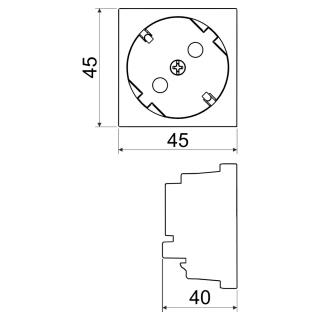 Розетка QUADRO черная 16 A, 250 V AC QS 45X45 (FB)