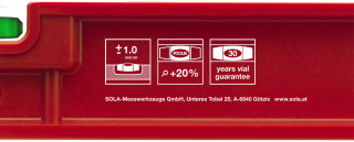 Уровень пластиковый PF 80, L=80 см, 2 глазка, точн. 1,00 мм/м 01413101