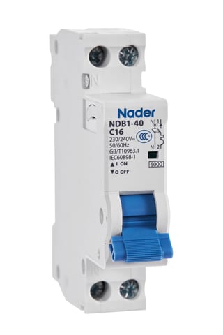 Модульный автоматический выключатель NDB1-40D6/1P+N