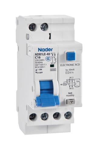 Автоматический выключатель дифференциального тока NDB1LE-40B2/1P+N/100mA/A