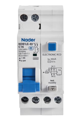 Автоматический выключатель дифференциального тока NDB1LE-40D2/1P+N/100mA/AC
