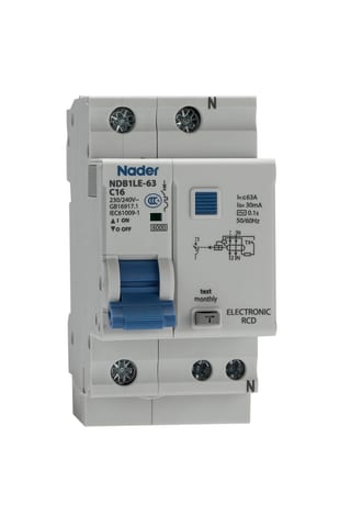 Автоматический выключатель дифференциального тока NDB1LE-63D4/1P+N/30mA/AC