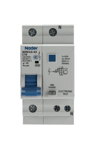 Автоматический выключатель дифференциального тока NDB1LE-63B16/1P+N/300mA/A