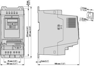Преобразователь частоты DA1 3~/3~400В 9,5A 4кВт, встроенный фильтр ЭМС, IP20
