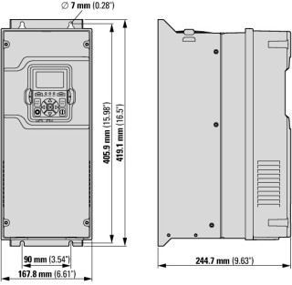 Преобразователь частоты DG1 3~/3~230В 25A 5,5кВт, IP21, фильтр ЭМС