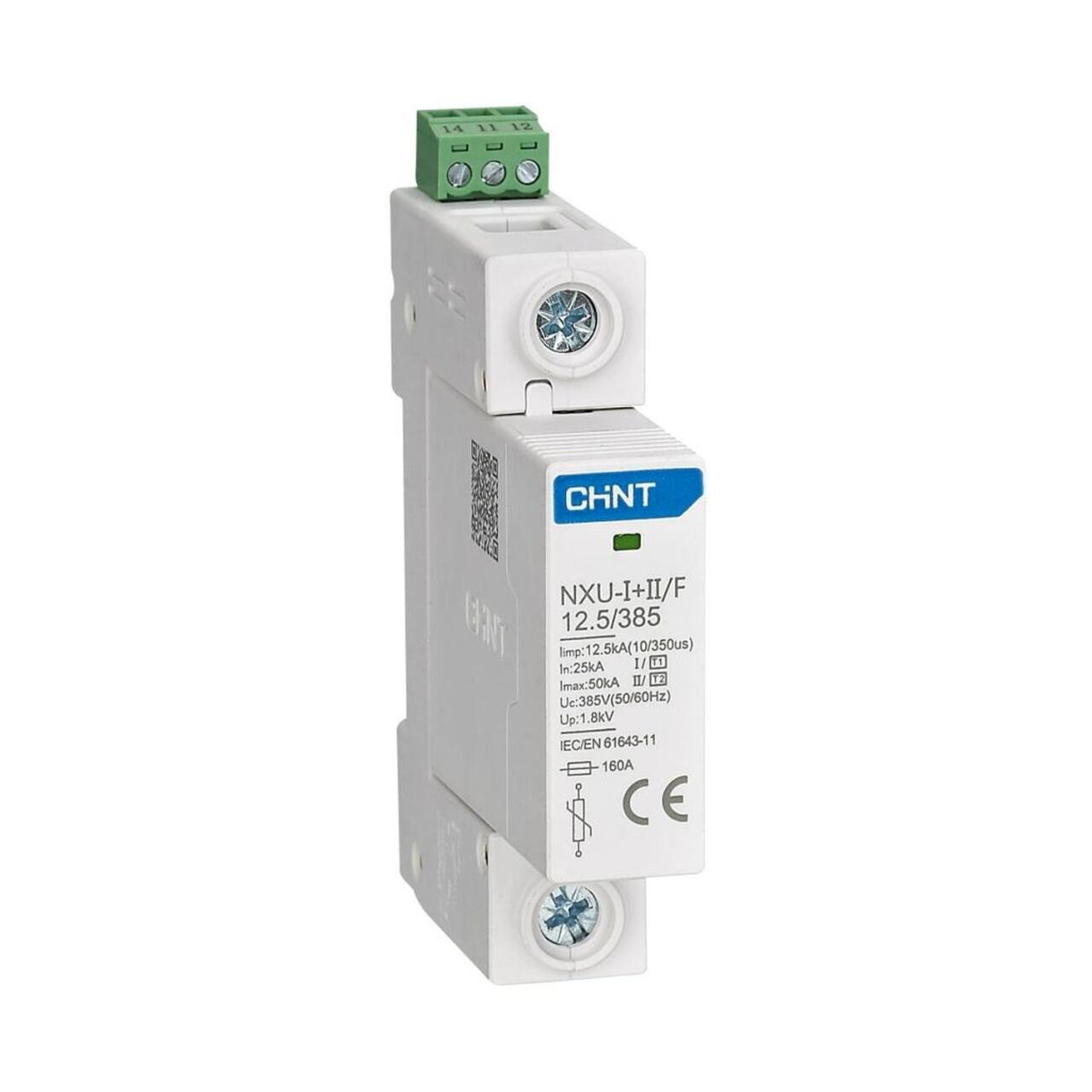 308600 Ограничитель имп. перенапр. NXU-Ⅰ+Ⅱ/F 1P In=25kA Uc=275В Im=50kA (R)