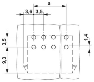 Схема расположения отверстий, *) ≤ 8 полюсов = 1,3 / > 8 полюсов = 1,4