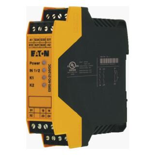 Реле безопасности Eaton ESR5 (одно-/двухканальное), 2 канала включения + 1 канал сигнализации, 24 В постоянного тока