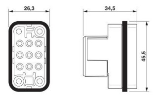 Чертеж, Размерный чертеж HC-COM-8-EBUC