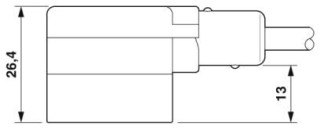 Чертеж, Разъем типа B для электромагнитного клапана, вид сбоку