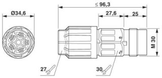 Чертеж, Размерный чертеж QPD C 5x2,5