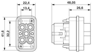 Чертеж, Размерный чертеж HC-COM-4/2-ESTC