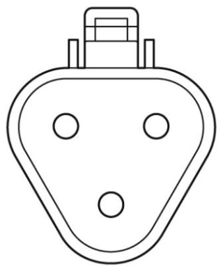 Схематический чертеж, Расположение контактов  DEUTSCH DT06-3S