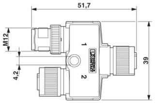 Чертеж, Y-образный разветвитель M12