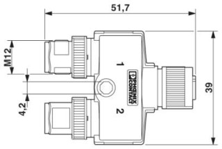 Чертеж, Y-образный разветвитель M12