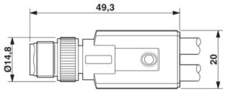 Чертеж, Штекер M12 x 1, Y-образный распределитель