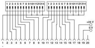 Электрическая схема, Схема подключения FLKM 14-PA/GE/DI