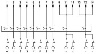 Электрическая схема, Схема подключения FLKM 14/KDS3-MT/PPA/PLC