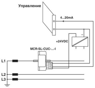 Схема применения, Контроль сигнала тока