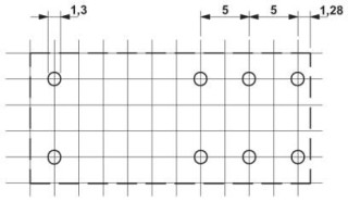 Схема расположения отверстий, a = шаг 2,5 мм