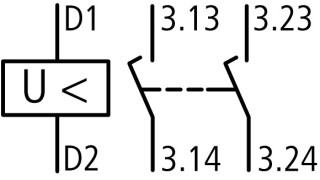 Расцепитель минимального напряжения, 24 В DC +2 опережающих контакта