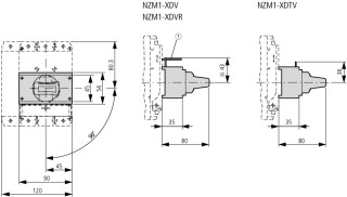 Поворотная ручка прямого монтажа, красный, с блокировкой, NZM1