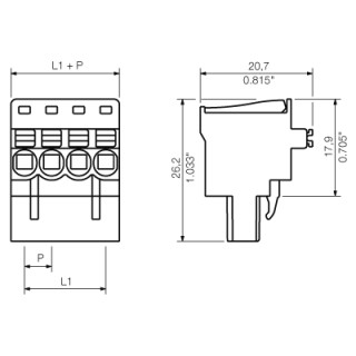 Штекерный соединитель печат BLF 5.08HC/04/90 SN BK BX