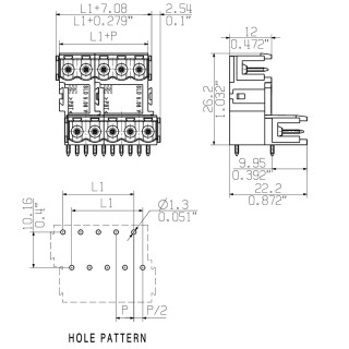 Штекерный соединитель печат SLD 5.08V/08/90B 3.2 SN GN BX