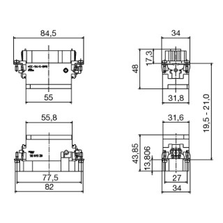 Компон. соединит. разъемов HDC S6/36 FC