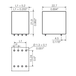 Штекерный соединитель печат SCD-THR 3.81/08/180G 3.2SN BK BX