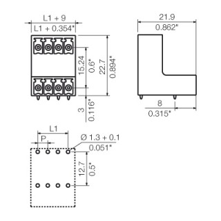 Штекерный соединитель печат SCDV-THR 3.81/10/90G 3.2SN BK BX
