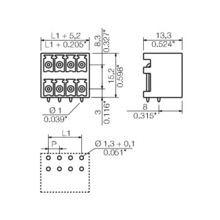 Штекерный соединитель печат SCDN-THR 3.81/16/90G 3.2SN BK BX
