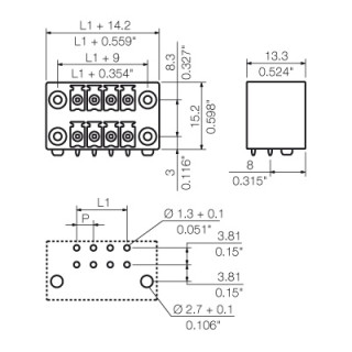 Штекерный соединитель печат SCDN-THR 3.81/10/90F 1.5SN BK BX