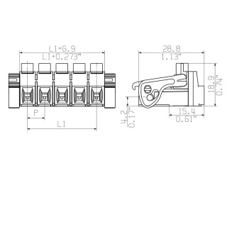 Штекерный соединитель печат SLZ 7.62HP/02/180LR SN BK BX